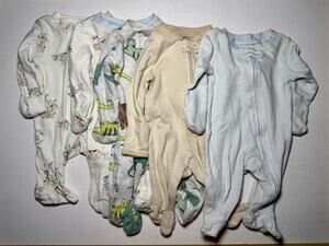 Carter’s Baby Boy 0-3M Double Zip Footed Pajamas Sleeper Lot of 5